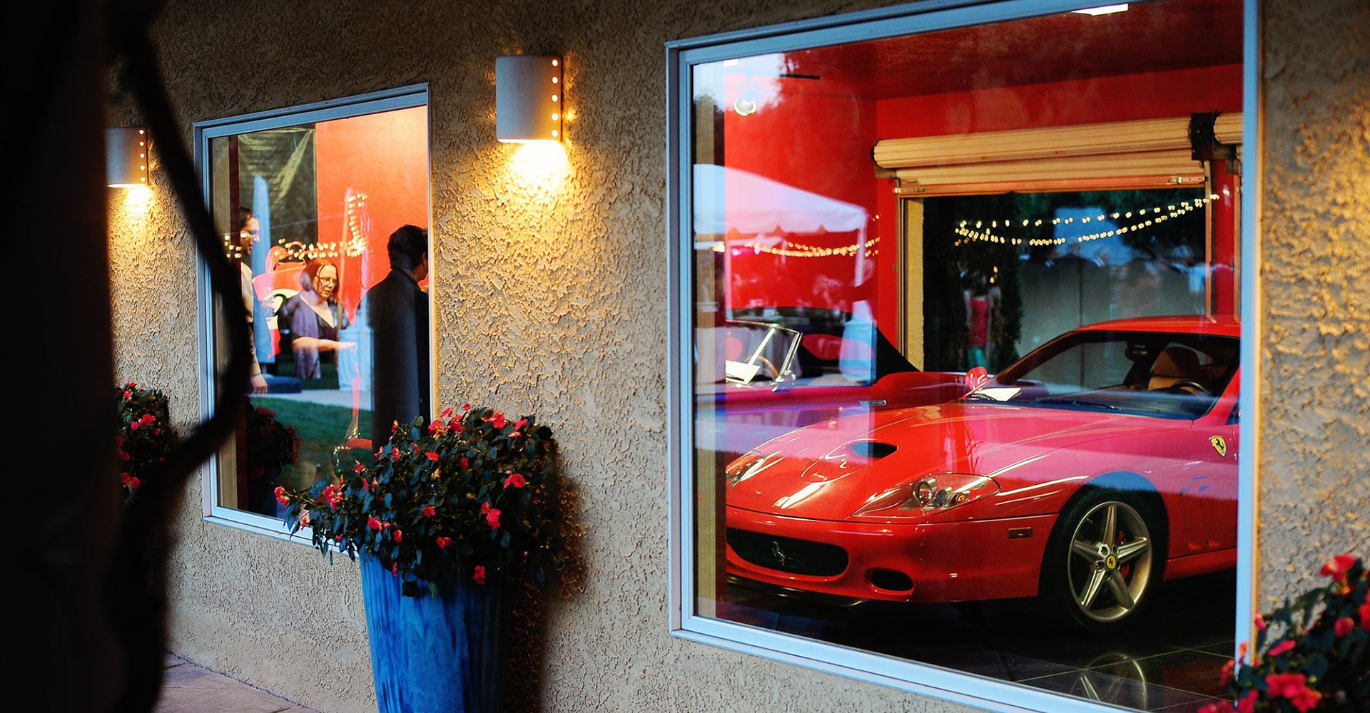 Jerry Roehl - Automotive Art - Ferrari Garage - Exterior